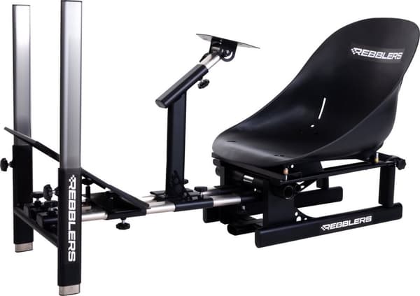 Rebblers Kart - Premium universellt racingsimulatorstativ med säte (svart)