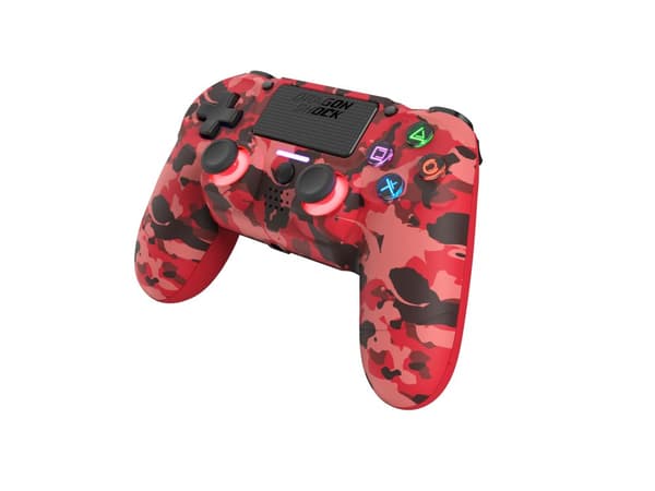 DragonShock - MIZAR BT - Trådlös handkontroll Red Camo för PS4, PC och mobil