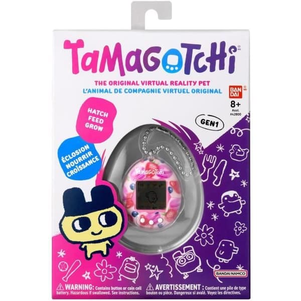 Tamagotchi - BANDAI - Original Tamagotchi - Berry Delicious - virtuellt elektroniskt husdjur med färgskärm, 3 knappar och spel