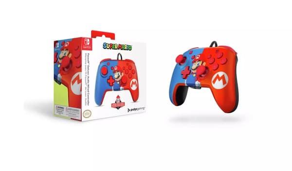PDP - Nintendo Switch Faceoff-handkontroll Deluxe Audio - Mario