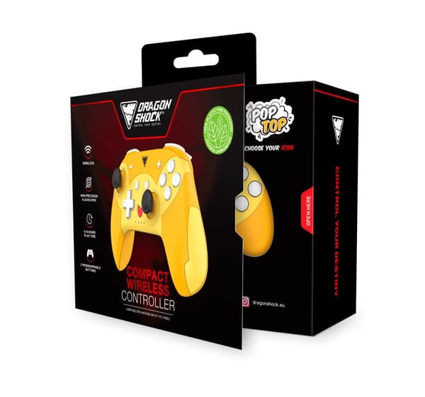 DragonShock - POPTOP COMPACT BT - Pika Compact trådlös Bluetooth-handkontroll kompatibel med Nintendo Switch - Switch Lite - Switch OLED