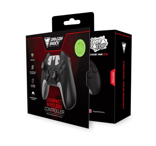 DragonShock - POPTOP COMPACT BT - The Signal Kompakt trådlös Bluetooth-handkontroll kompatibel med Nintendo Switch - Switch Lite - Switch OLED
