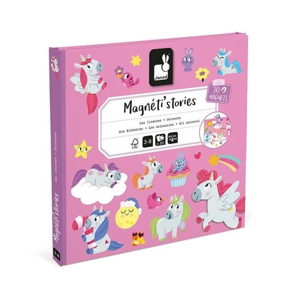 Magnéti'Stories Unicorns - Magnetiskt utbildningsspel 30 magneter - Barnleksak i FSC-kartong - Från 3 år