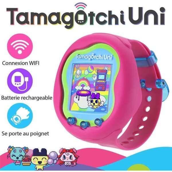 Tamagotchi Uni - Bandai - Rosa modell - Virtuellt husdjur kopplat med klockarmband