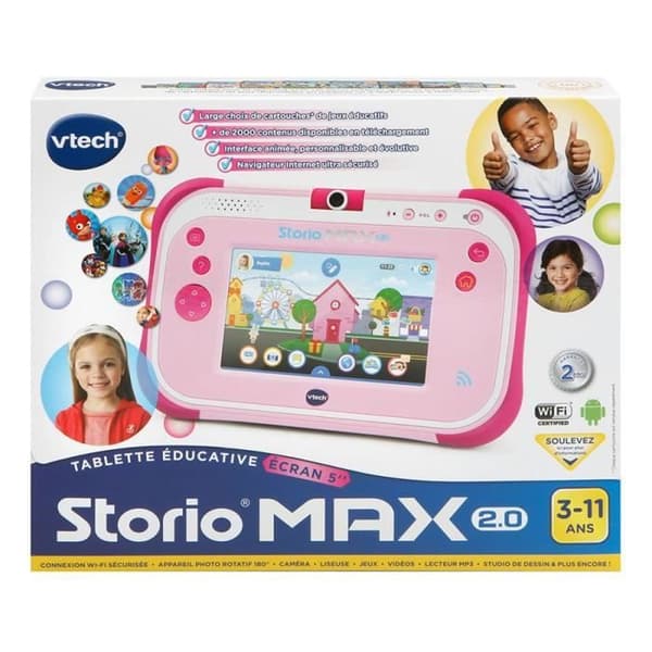 VTECH - Console Storio Max 2.0 5" Rosa - Pedagogisk surfplatta för barn