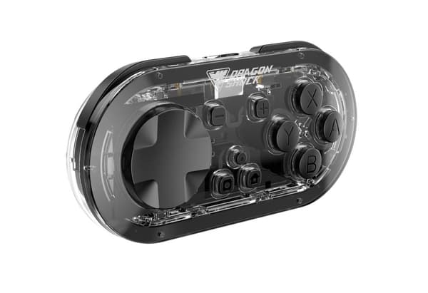 DragonShock - Trådlöst minikontrollpar Glow-Fusion & Svart för Nintendo Switch, Switch OLED, PC, Android och IOS
