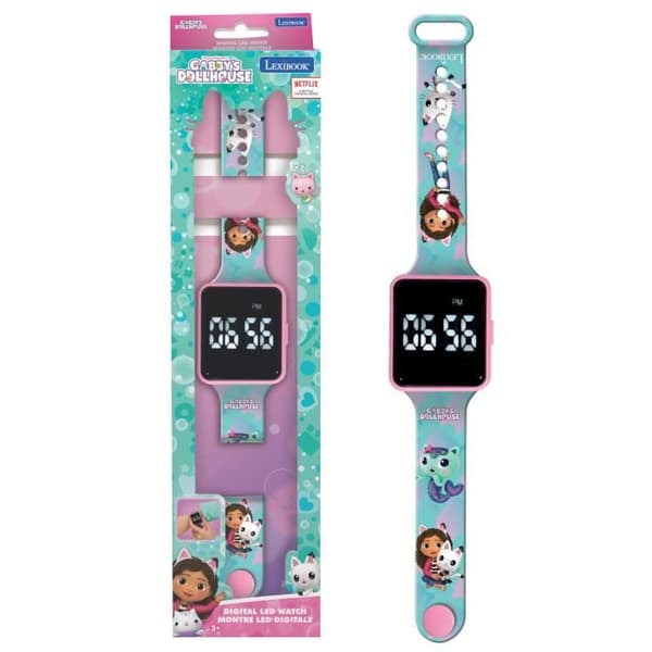 Lexibook - Gabby and the Magic House - Connected LED-klocka - Justerbart armband Multifärg