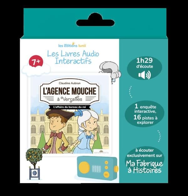 Interaktivt ljudbok - Lunii - Låda L'Agence Mouche i Versailles - 1h29 lyssning - Från 7 år - Blandad