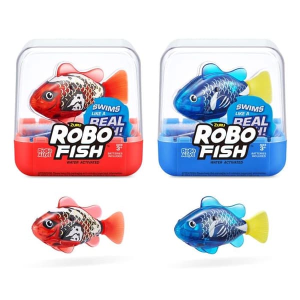 Virtuell djur Robo alive - 7199B - Robo Fish Series 3 Simmande robotfisk (Blå och Röd)