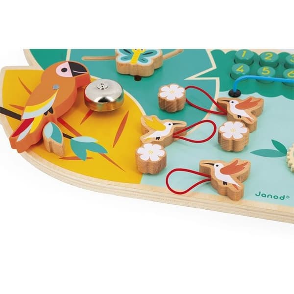 Motricitetsbräda - Janod - Busy Board Croco - 14 aktiviteter - FSC-trä - Från 18 månader