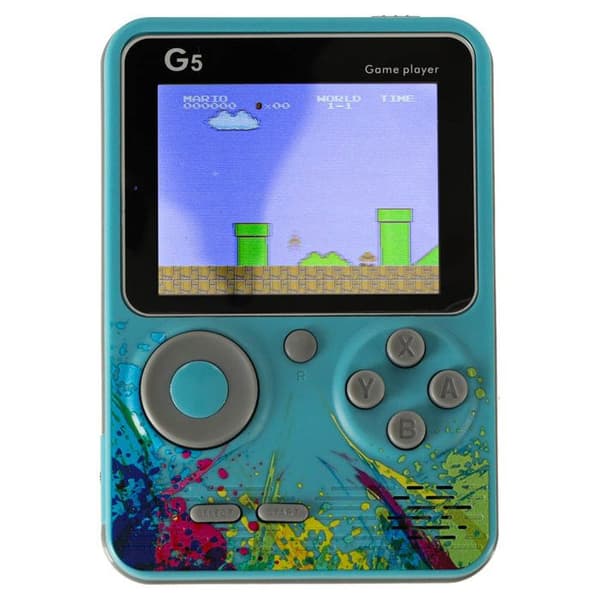Mini retro bärbar spelkonsol blå