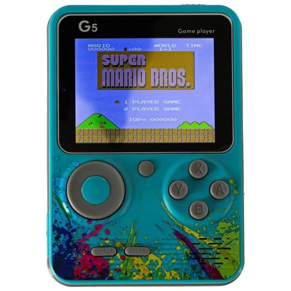 Mini retro bärbar spelkonsol blå
