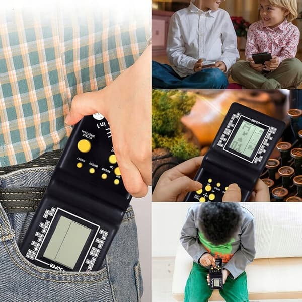ELEKTRONISK SPEL TETRIS SNAKE POCKET-KONSOL RETRO KLOSESPEL 9999w1