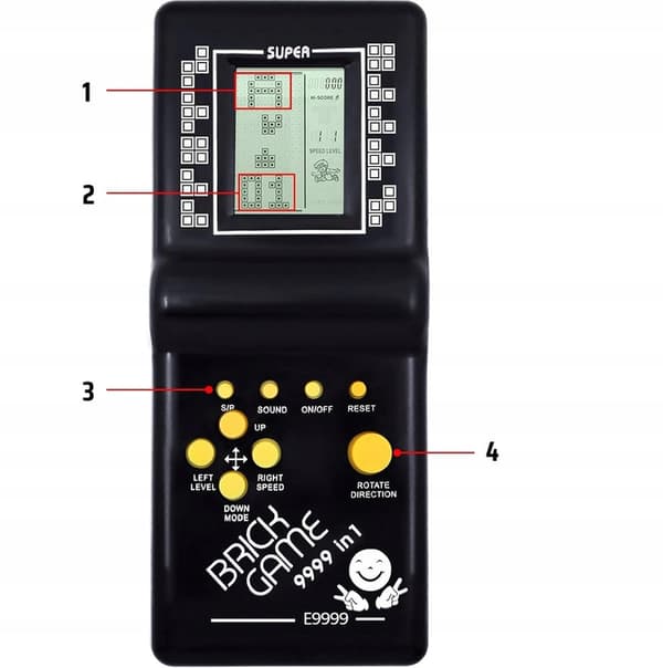 ELEKTRONISK SPEL TETRIS SNAKE POCKET-KONSOL RETRO KLOSESPEL 9999w1