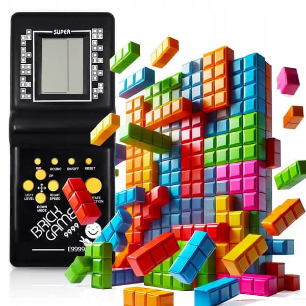 ELEKTRONISK SPEL TETRIS SNAKE POCKET-KONSOL RETRO KLOSESPEL 9999w1