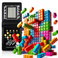 Miniatyrbild 7 av 11: ELEKTRONISK SPEL TETRIS SNAKE POCKET-KONSOL RETRO KLOSESPEL 9999w1