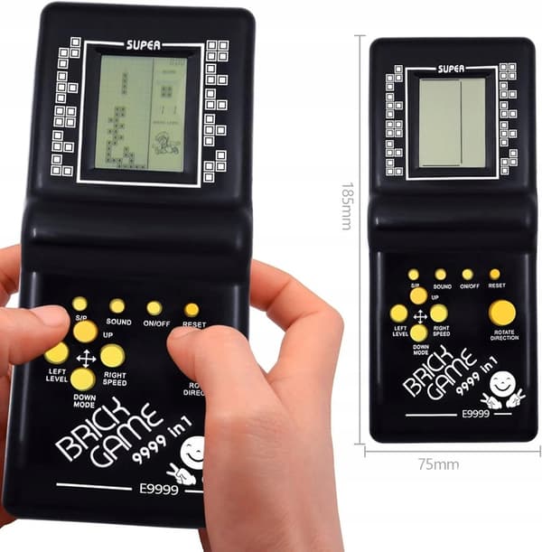ELEKTRONISK SPEL TETRIS SNAKE POCKET-KONSOL RETRO KLOSESPEL 9999w1