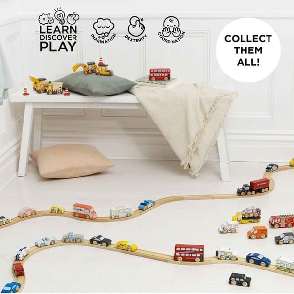 Miniatyrfordon i trä - Toy Van - TV446 - 7 nödfordon - För barn 3 till 8 år - Beige