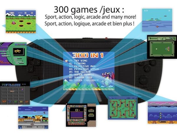 Portabel Compact Power Cyber Arcade®-konsol - 2,8-tumsskärm 300 spel
