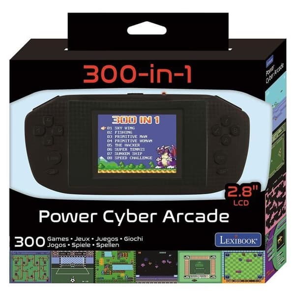 Portabel Compact Power Cyber Arcade®-konsol - 2,8-tumsskärm 300 spel