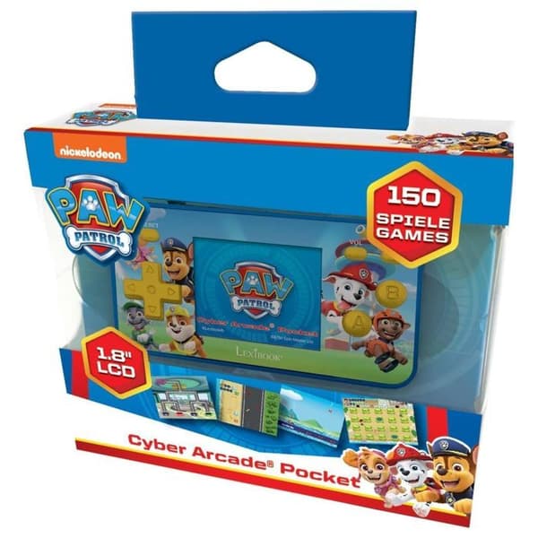 Cyber Arcade® Pocket Paw Patrol bärbar konsol – 1,8-tumsskärm 150 spel inklusive 10 Paw Patrol