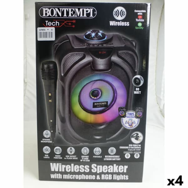 Speaker with Karaoke Microphone Bontempi 4 Units