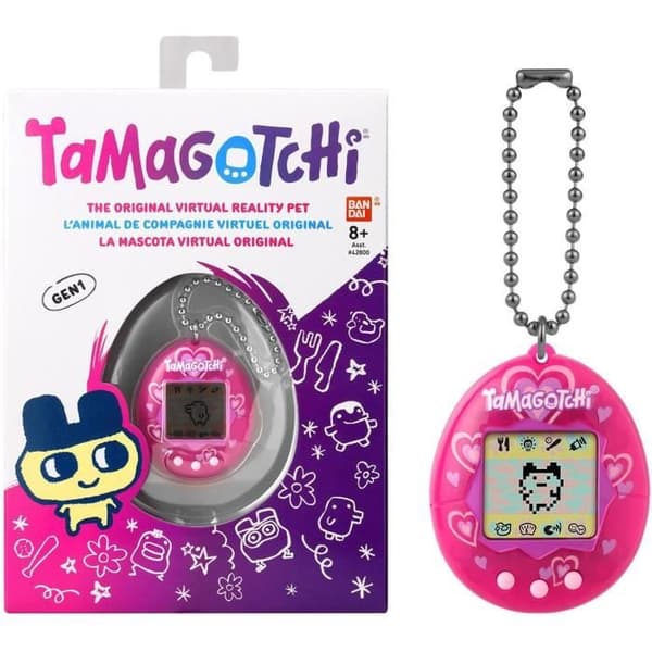 BANDAI - Tamagotchi - Original Tamagotchi - Massor av kärlek - virtuellt elektroniskt husdjur med färgskärm, 3 knappar och spel -