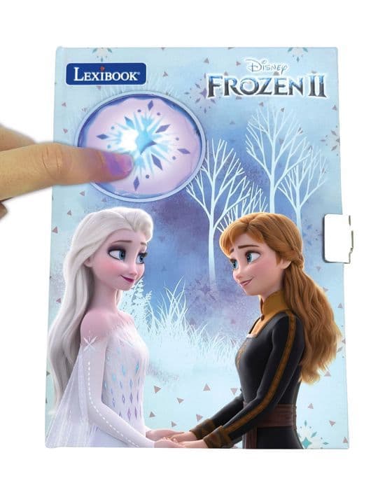 Frozen-elektroninen päiväkirja valotehosteilla ja lisävarusteilla (tarrat, kynä, tussit)