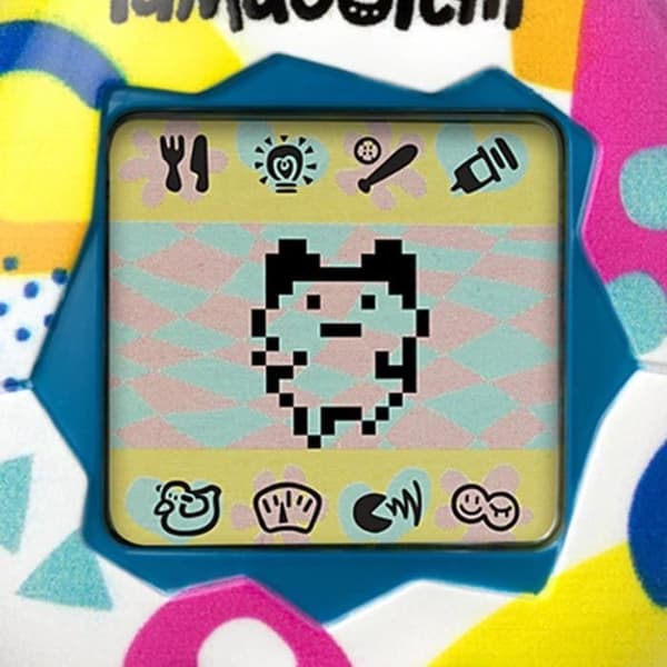 Tamagotchi - BANDAI - Original Tamagotchi - Memphis Style - virtuellt elektroniskt husdjur med färgskärm, 3 knappar och spel