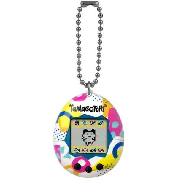 Tamagotchi - BANDAI - Original Tamagotchi - Memphis Style - virtuellt elektroniskt husdjur med färgskärm, 3 knappar och spel