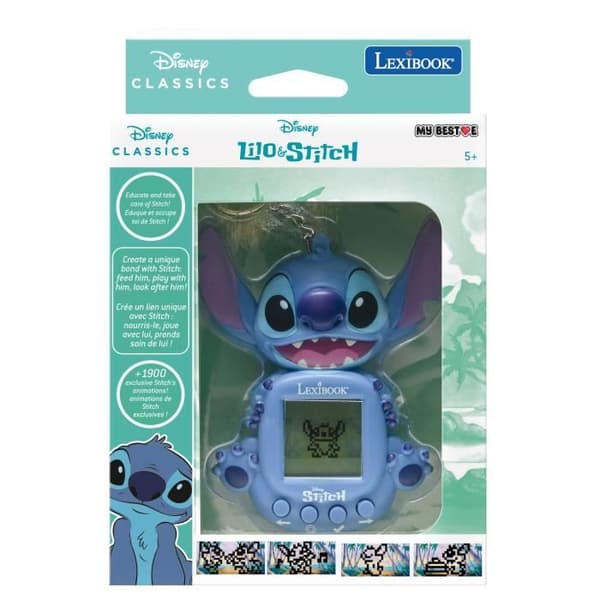 LEXIBOOK My Virtual Companion Stitch, My Best-e, kannettava pelikonsoli lapsille, värinäyttö, Disney, JLMB10D, ikä 5+