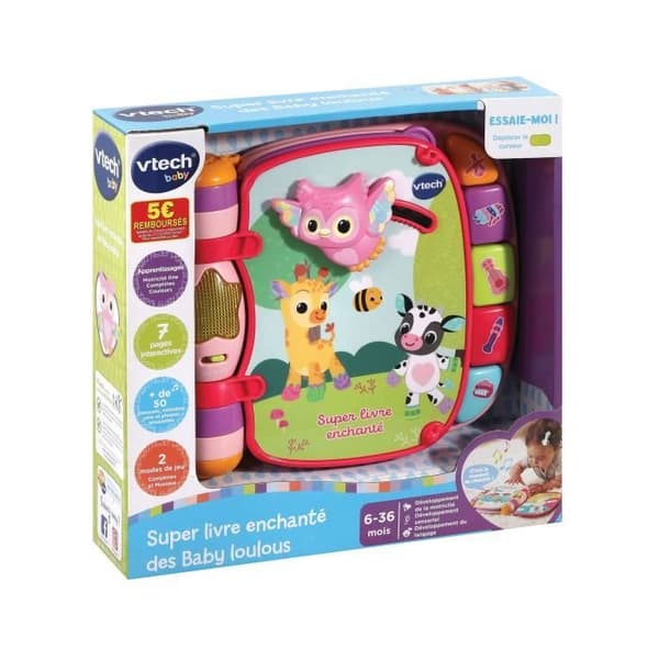 VTECH BABY - Baby Loulous Superförtrollade Bok - Rosa