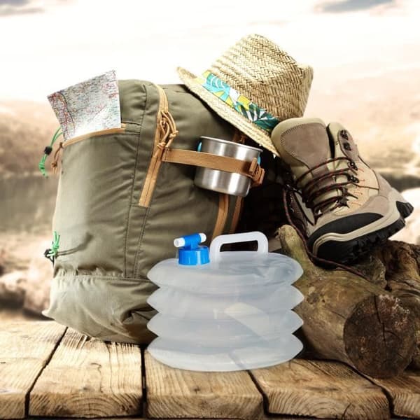 Relaxdays Oval, hopfällbar jerrycan Set med 4 för camping, festival, BPA-fri vattenbehållare 5 L, 10 L, 15 L - 4052025968007