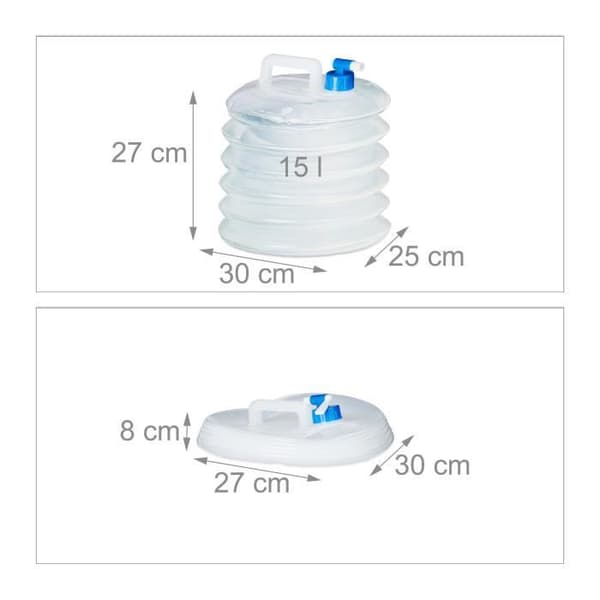 Relaxdays Oval, hopfällbar jerrycan Set med 4 för camping, festival, BPA-fri vattenbehållare 5 L, 10 L, 15 L - 4052025968007