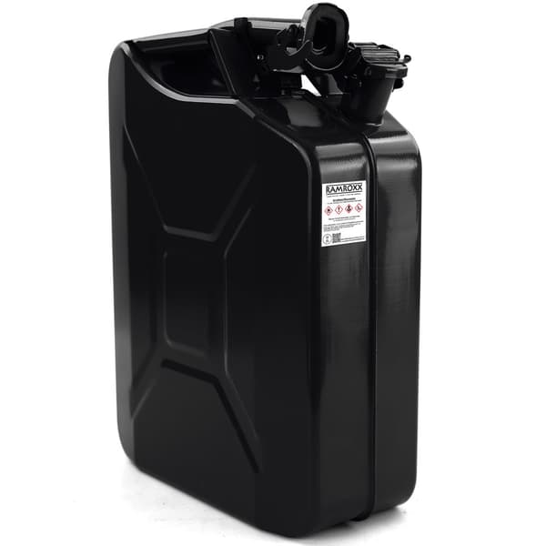 Jerrycan - 20 liter - bensin - 460x360x180 mm - svart