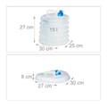 Miniatyrbild 4 av 4: Relaxdays Oval, hopfällbar jerrycan Set med 4 för camping, festival, BPA-fri vattenbehållare 5 L, 10 L, 15 L - 4052025968007