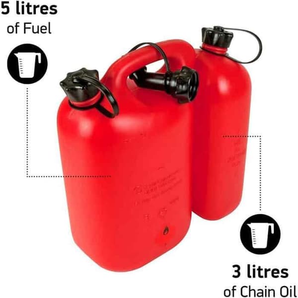 5 l och 3 l dubbel bensin/oljedunk