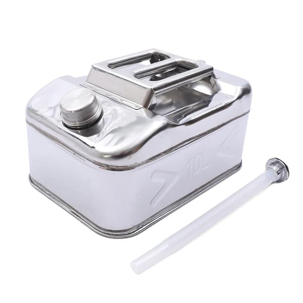 10L rostfritt stål bränsletank, läckagesäker design, användarvänlig filter,Silver