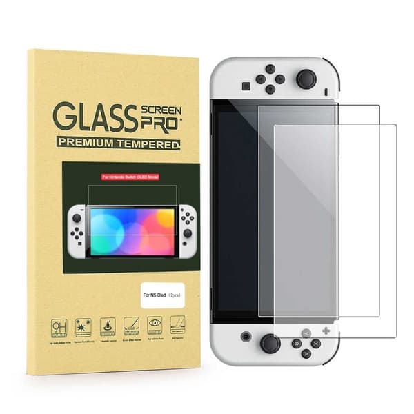 2-pak Nintendo Switch OLED-kompatible skærmbeskyttere i hærdet glas