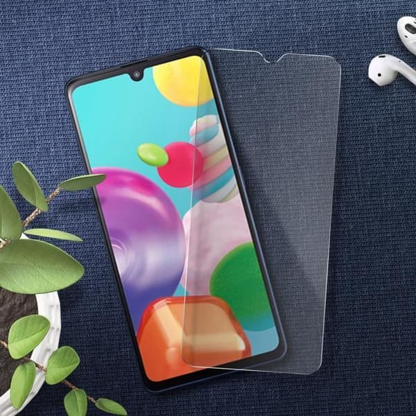 Skärmskyddsfilm - Samsung - Galaxy A41 - Härdat glas 9H - Stötabsorberande - Fasade kanter
