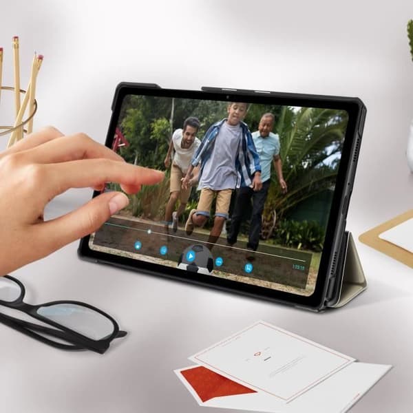 Hölster - Samsung - Galaxy Tab A7 10.4 2020 - Hel skydd - Tunn design - Ekologisk läder svart