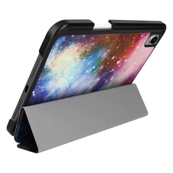 Housse - Galaxie - iPad Mini 2021 - Klapp med flera positioner - Videostöd - Röd