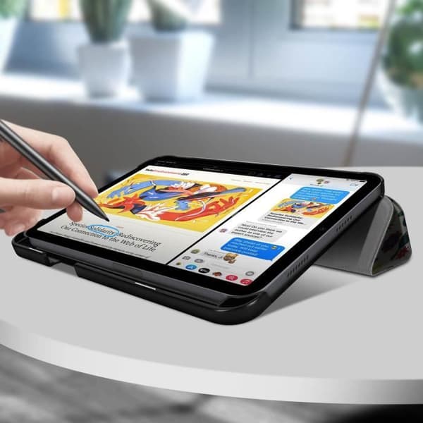 Hölje - Fjärilar - iPad Mini 2021 - Mångpositionstöd - Helt skydd - Vit