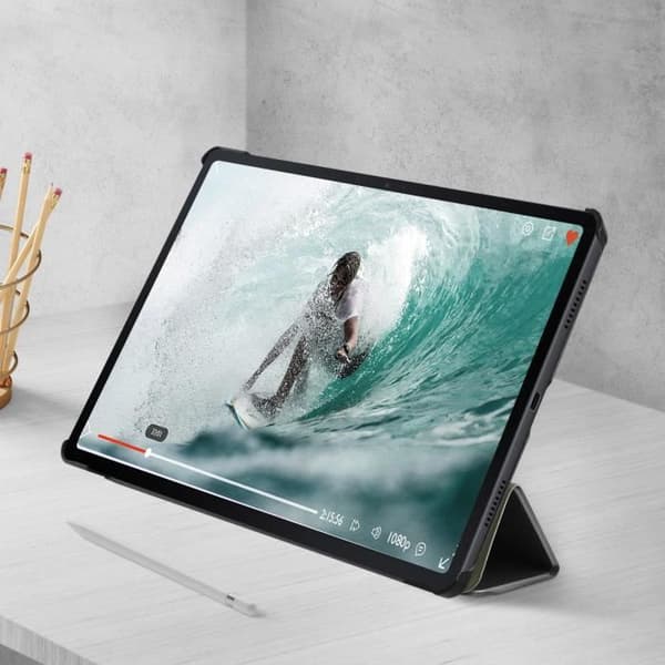 Fodral - Samsung - Galaxy Tab S7 FE - Videostöd - Tangentbord - Ekoskin Svart