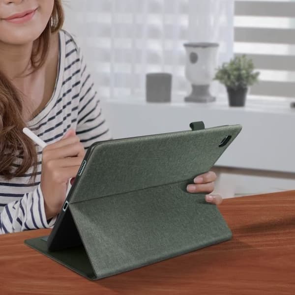 Hus - Samsung - Galaxy Tab S6 Lite - Ekoskinn - Kortfack - Stödfunktion - Grå
