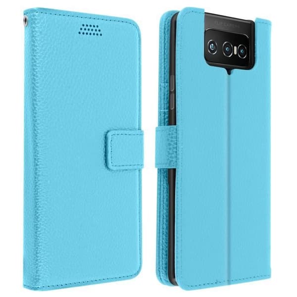Housse - Asus - Zenfone 7 ZS670KS / 7 Pro ZS671KS - Ficka för kort - Stöd - Blå rem