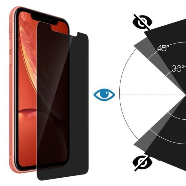 Skyddsfilm - Apple - iPhone XR - Härdat glas - Antispion - Stötsäker