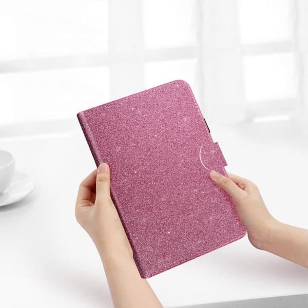 Housse iPad Mini 2021 - Apple - Glimmer - Rosa - Video Stöd - Kortficka