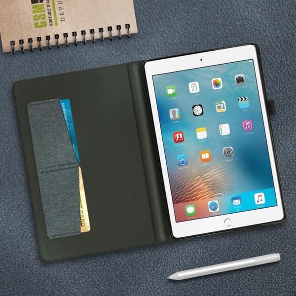 Hölster - Mode - iPad Air / iPad 9.7 - Ekoskinn - Stöd - Kortfack