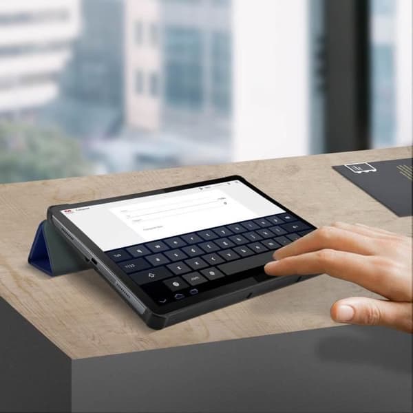 Hus - Lenovo - Tab P11 Pro - Tunn Design - Ekologiskt Läder - Video- och Tangentbordsstöd